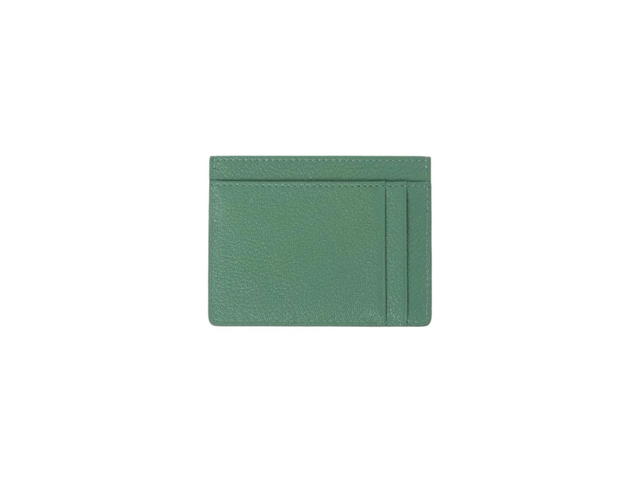 Miu Miu Miu Miu Madras Leather Card Holder With Metal Lettering Logo Sage Green - view 2