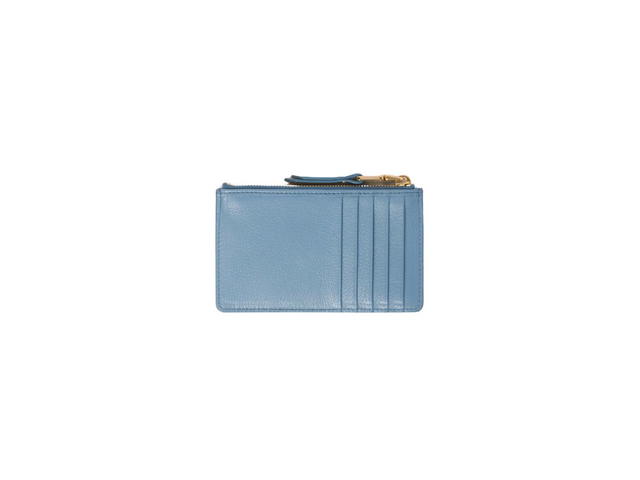 Miu Miu Miu Miu Madras Leather Envelope Wallet With Five Card Slots Astral Blue - view 3