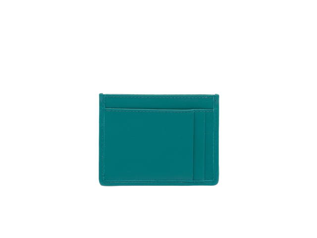 Miu Miu Miu Miu Matelassé Nappa Leather Card Holder In Leather With Metal Lettering Logo Peacock Blue - view 2