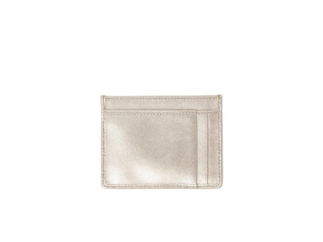 Miu Miu Miu Miu Matelassé Nappa Leather Card Holder In Leather With Metal Lettering Logo Pyrite - view 2