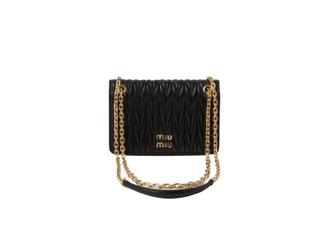 Miu Miu Miu Miu Matelassé Nappa Leather Mini-Bag 19CM In Leather With Gold-Tone-Steel Hardware Black - view 1