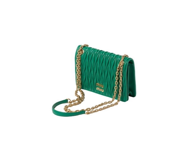 Miu Miu Miu Miu Matelassé Nappa Leather Mini-Bag 19CM In Leather With Gold-Tone-Steel Hardware Mango - view 3