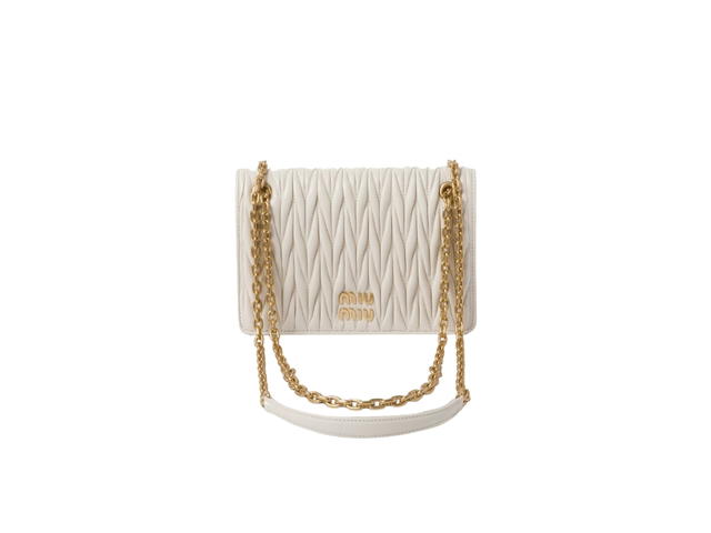 Miu Miu Miu Miu Matelassé Nappa Leather Mini-Bag 19CM In Leather With Gold-Tone-Steel Hardware White - view 1