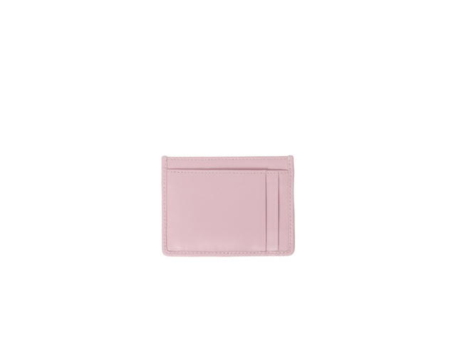 Miu Miu Miu Miu Matelassé Nappa Leather Card Holder With Metal Lettering Logo Alabaster Pink - view 2