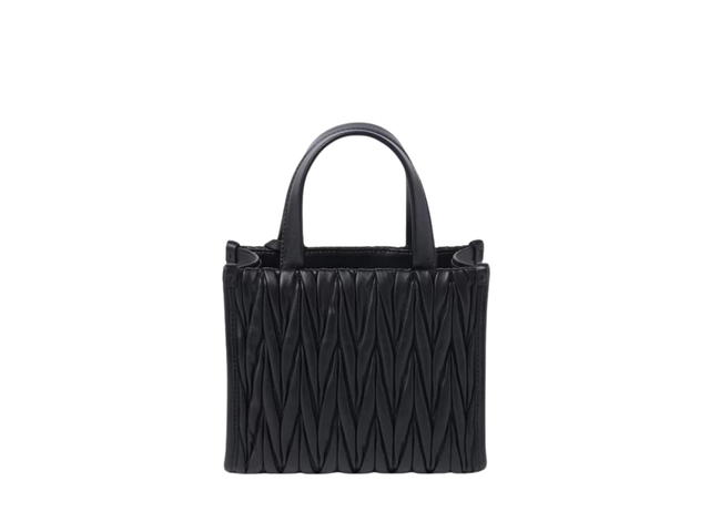 Miu Miu Miu Miu Matelasse Handbag In Nappa Leather With Metal Lettering Logo And Gold-Tone Hardware Black - view 2