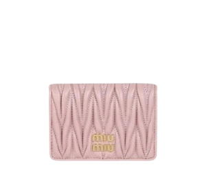 Buy Miu Miu Matelasse Nappa Leather Card Holder Alabaster Pink at Sasom – Authentic and Ready to Ship