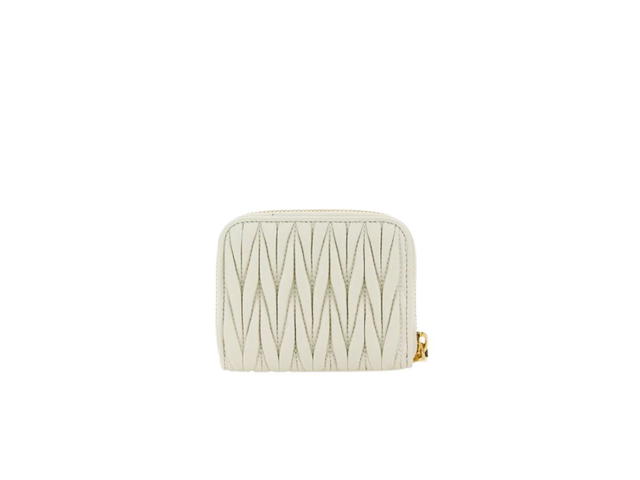 Miu Miu Miu Miu Matelasse Coin Purse In Nappa Leather With Metal White - view 2