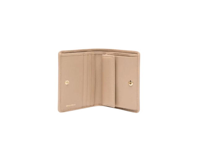 Miu Miu Miu Miu Matelasse Nappa Leather Wallet Sand Beige - view 2