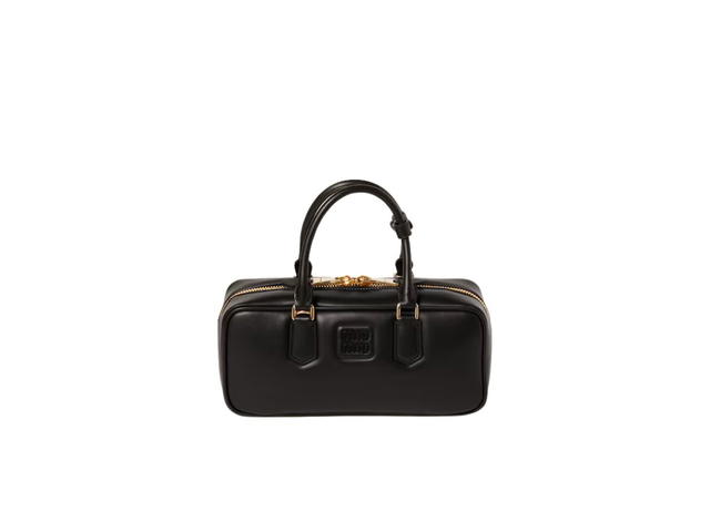 Miu Miu Miu Miu Medium Arcadie Leather Bag With Gold-Tone Hardware Black - view 1