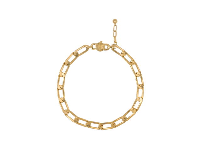 Miu Miu Miu Miu Metal Chain Necklace In Gold Logo Lasered On The Clasp - view 1