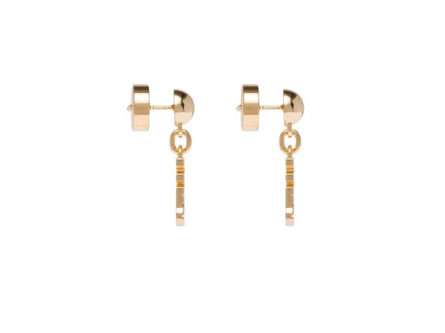 Miu Miu Miu Miu Metal Earrings For Pierced Ears With Visible Logo Gold - view 2