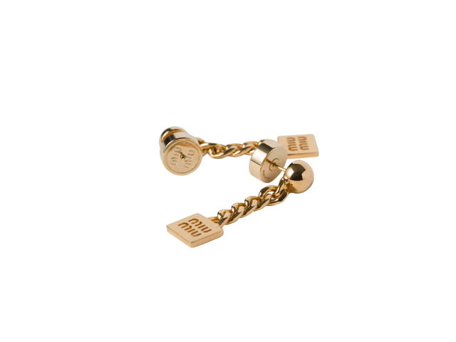 Miu Miu Miu Miu Metal Earrings Gold - view 2