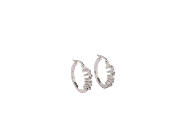 Miu Miu Miu Miu Metal Earrings With Artificial Crystals Steel-Crystal - view 1