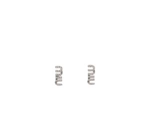 Buy Miu Miu Metal Earrings With Visible Logo Crystals Steel-Crystal at Sasom – Authentic and Ready to Ship