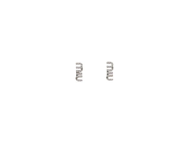 Miu Miu Miu Miu Metal Earrings With Visible Logo Crystals Steel-Crystal - view 1