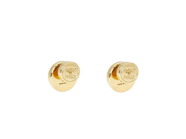 Miu Miu Miu Miu Metal Earrings With Visible Logo Gold - view 3