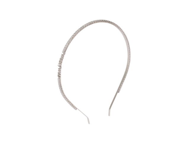 Miu Miu Miu MIu Metal Headband With Crystals In Visible Logo Steel-Crystal - view 1