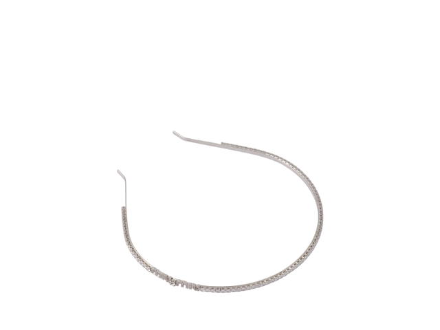 Miu Miu Miu MIu Metal Headband With Crystals In Visible Logo Steel-Crystal - view 2