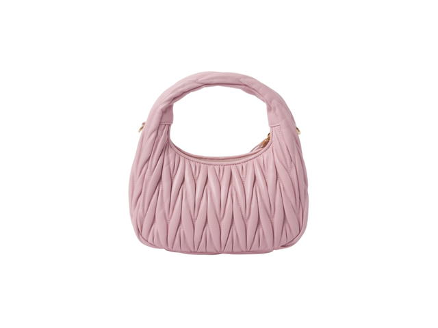 Miu Miu Miu Miu Mini Hobo Bag In Wander Matelassé Nappa Leather With Gold-Tone Hardware Alabaster Pink - view 2