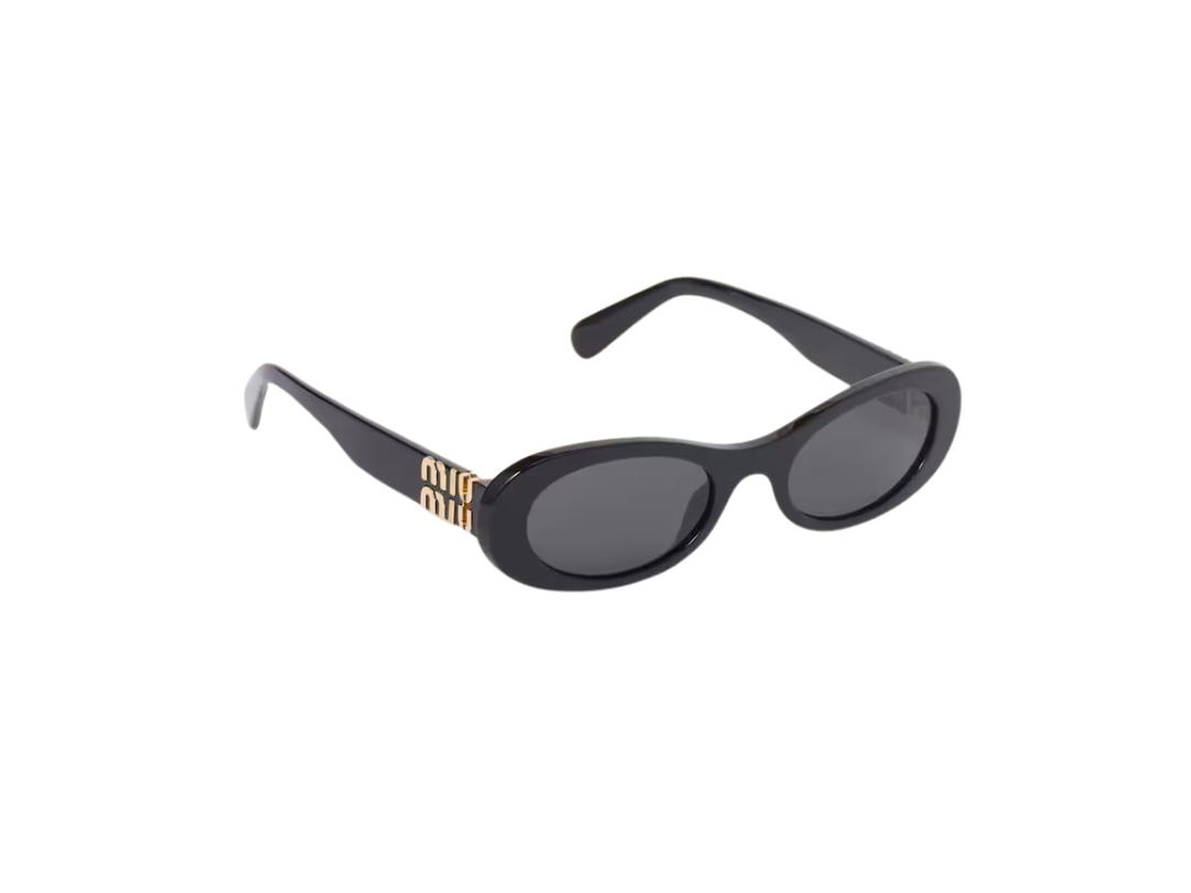 Miu Miu Miu Miu Glimpse Sunglasses In Black Acetate Frame With Slate Gray Lenses