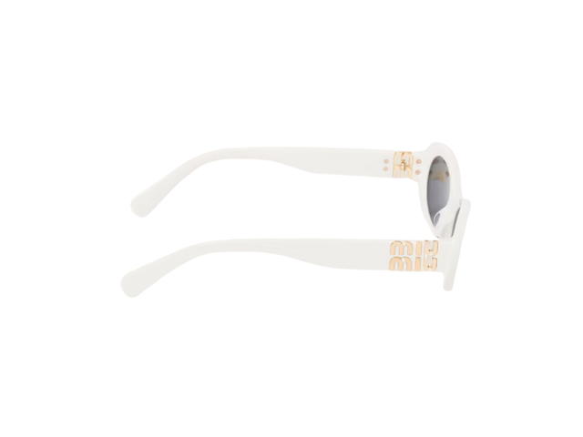 Miu Miu Miu Miu Miu Glimpse Sunglasses In Chalk White Acetate Frame With Slate Gray Lenses - view 2