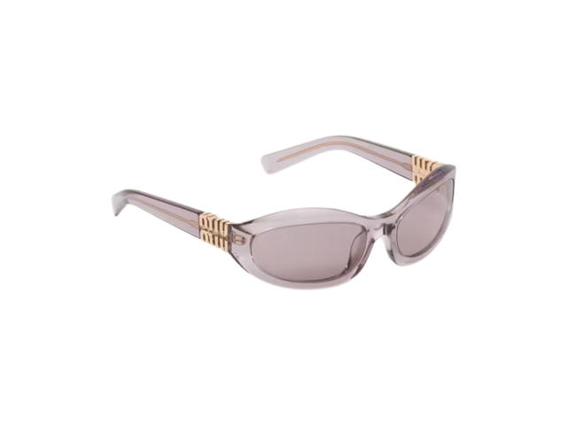 Miu Miu Miu Miu Glimpse Sunglasses In Transparent Mauve Bio-Acetate Frame With Mauve Lenses - view 2