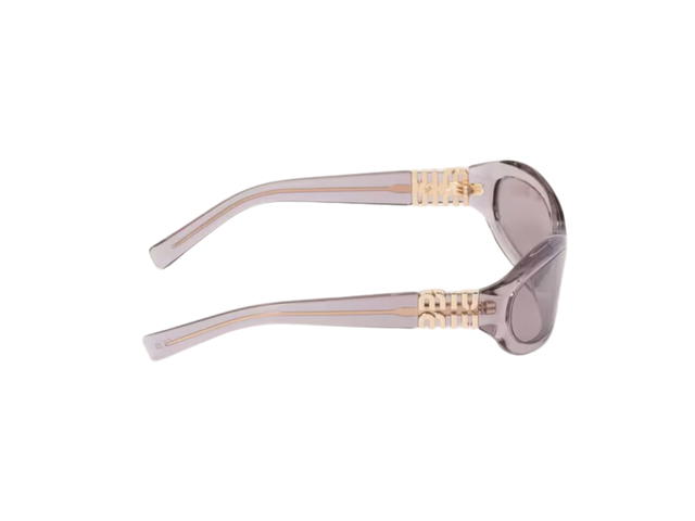 Miu Miu Miu Miu Glimpse Sunglasses In Transparent Mauve Bio-Acetate Frame With Mauve Lenses - view 3