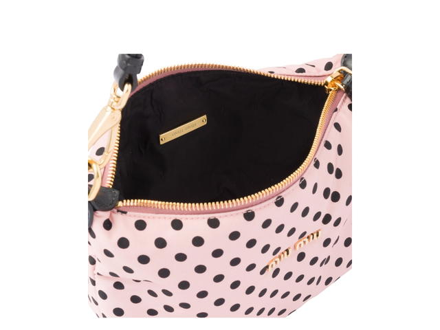 Miu Miu Miu Miu Miu Spirit Printed Faille Mini-Bag In Leather and Nylon With Metal Pink - view 3