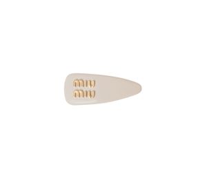 Buy Miu Miu Patent Leather Hair Clip With Metal Lettering Logo Ivory at Sasom – Authentic and Ready to Ship
