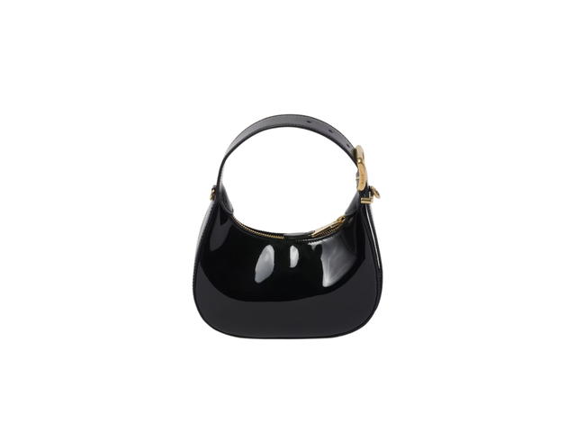 Miu Miu Miu Miu Patent Leather Hobo Bag In Leather With Gold-Tone Hardware Metal Lettering Logo Black - view 2