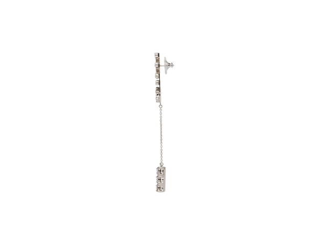 Miu Miu Miu Miu Pendant Earrings With Crystals In Steel Finish Metal Hardware - view 2