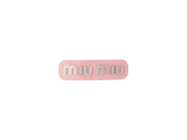 Miu Miu Miu Miu Plexiglas And Metal Hair Clip With Visible Lasered Logo Petal-Crystal - view 1