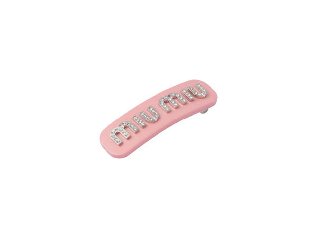 Miu Miu Miu Miu Plexiglas And Metal Hair Clip With Visible Lasered Logo Petal-Crystal - view 2