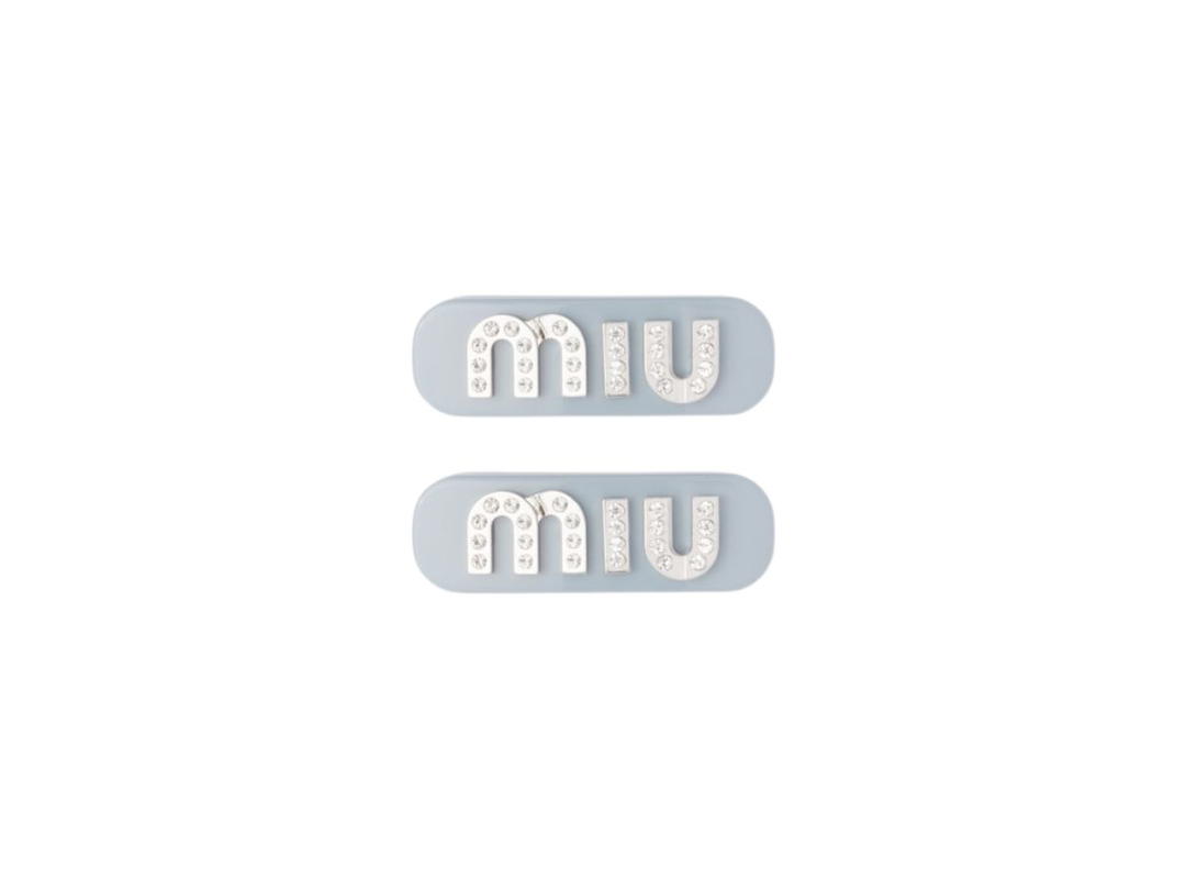 Miu Miu Miu Miu Plexiglas And Metal Hair Clip With Visible Logo Astral Crystal