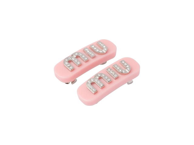 Miu Miu Miu Miu Plexiglas And Metal Hair Clips With Visible Lasered Logo Petal-Crystal - view 2
