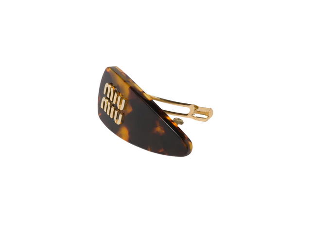 Miu Miu Miu Miu Plexiglas Hair Clip With Metal And Colored Enamel Red - view 2