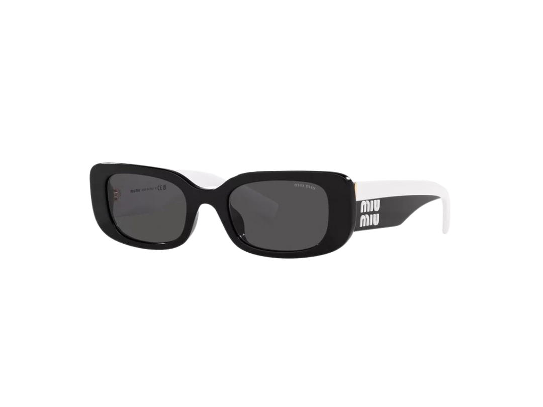 Miu Miu Miu Miu Rectangle Sunglasses In Black Acetate Frame With Dark Gray Lenses
