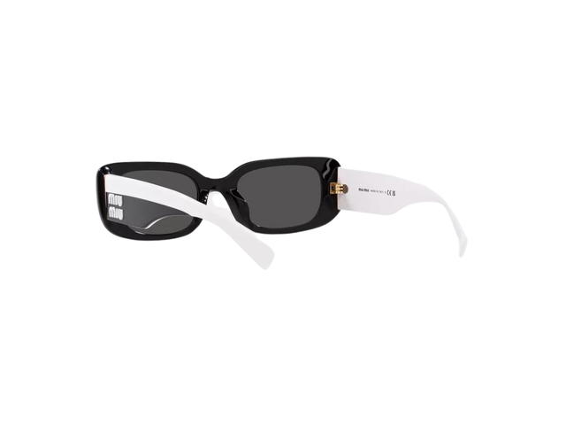 Miu Miu Miu Miu Rectangle Sunglasses In Black Acetate Frame With Dark Gray Lenses - view 4