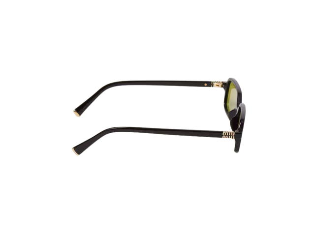 Miu Miu Miu Miu Regard Sunglasses In Black Recycled Bio-Acetate Frame With Acid Yellow Lenses - view 3