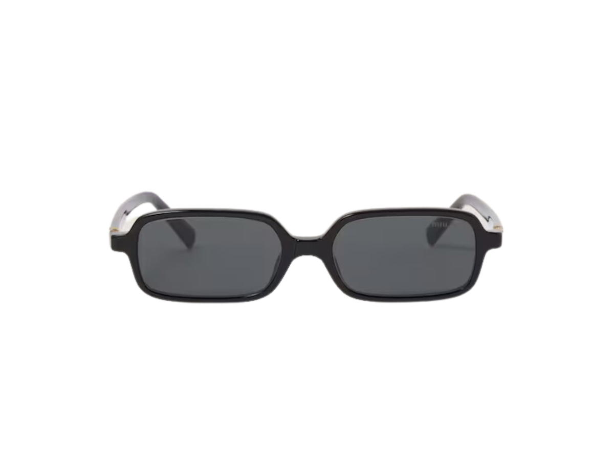 Miu Miu Miu Miu Regard Sunglasses In Black Recycled Bio-Acetate Frame With Slate Gray Lenses