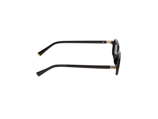 Miu Miu Miu Miu Regard Sunglasses In Black Recycled Bio-Acetate Frame With Slate Gray Lenses - view 3