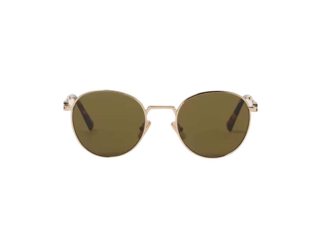 Miu Miu Miu Miu Regard Sunglasses In Gold Metal Frame With Loden Green Lenses