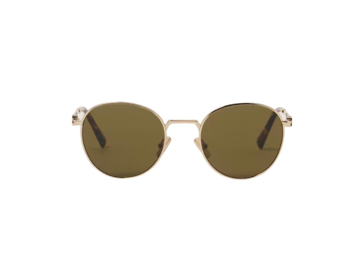 Miu Miu Miu Miu Regard Sunglasses In Gold Metal Frame With Loden Green Lenses