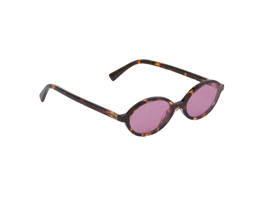 Miu Miu Miu Miu Regard Sunglasses In Honey Tortoiseshell Acetate Frame With Amaranth Lenses
