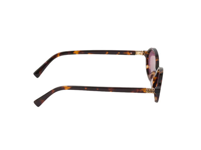 Miu Miu Miu Miu Regard Sunglasses In Honey Tortoiseshell Acetate Frame With Amaranth Lenses - view 3