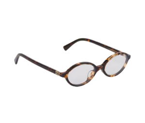 Miu Miu Regard Sunglasses In Honey Tortoiseshell Acetate Frame With Clear Blue Light Filter Stand Fit 