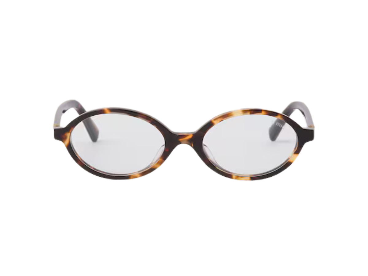 Miu Miu Miu Miu Regard Sunglasses In Honey Tortoiseshell Acetate Frame With Clear Blue Light Filter Stand Fit