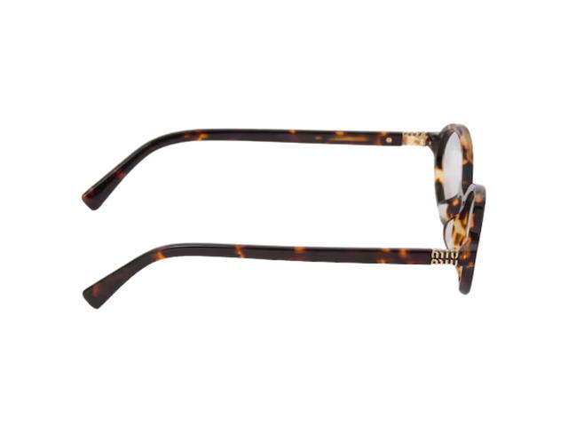 Miu Miu Miu Miu Regard Sunglasses In Honey Tortoiseshell Acetate Frame With Clear Blue Light Filter Stand Fit  - view 3