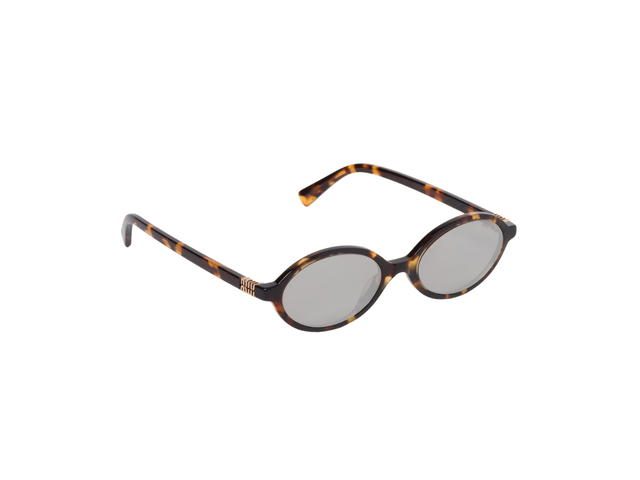 Miu Miu Miu Miu Regard Sunglasses In Honey Tortoiseshell Acetate Frame With Chrome-Plated Lenses - view 2