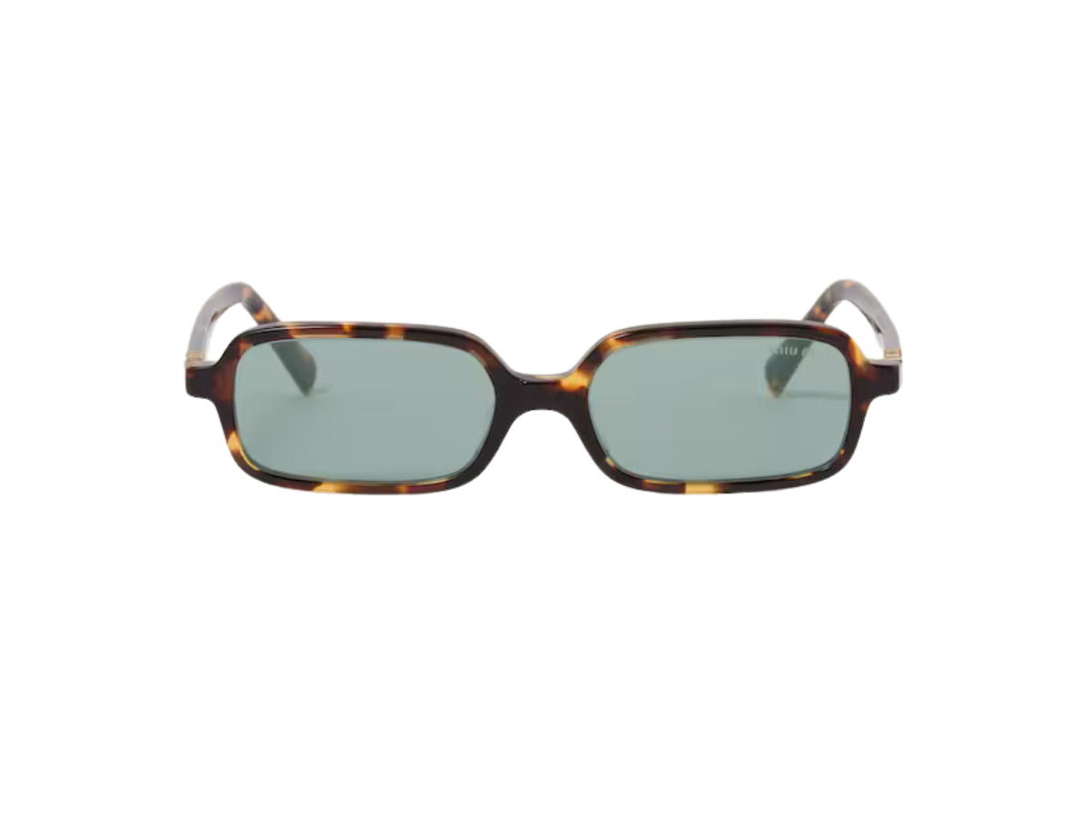 Miu Miu Miu Miu Regard Sunglasses In Honey Tortoiseshell Acetate Frame With Water Green Lenses